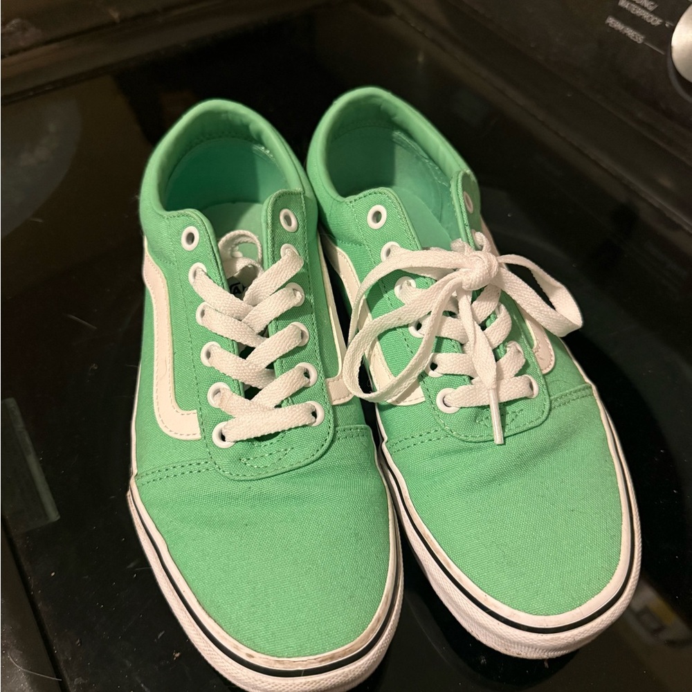 Vans Mint Green Canvas Sneakers with White Details